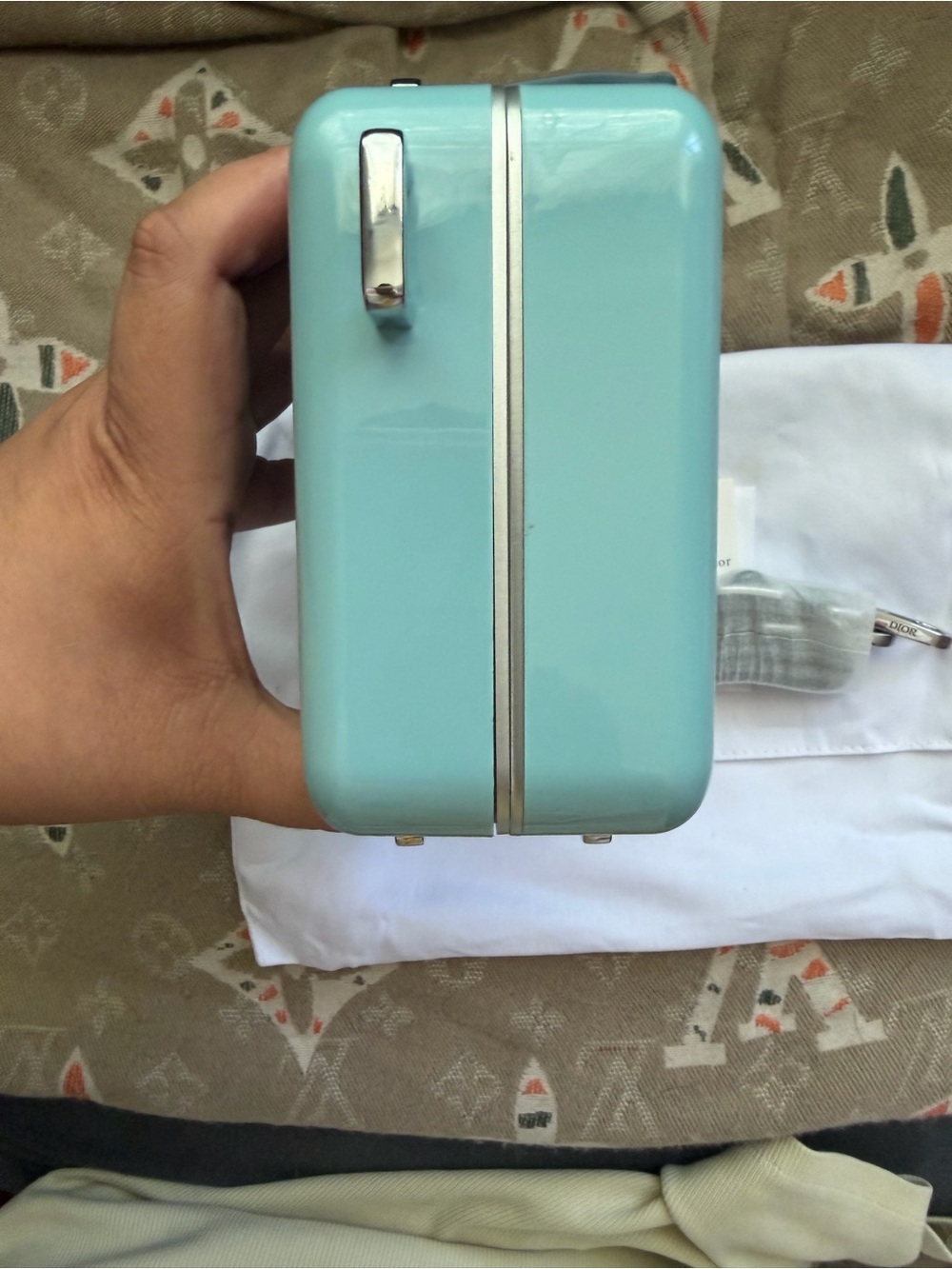 Mint Blue Mini Luggage-Inspired Crossbody Bag - Picture 2 of 7